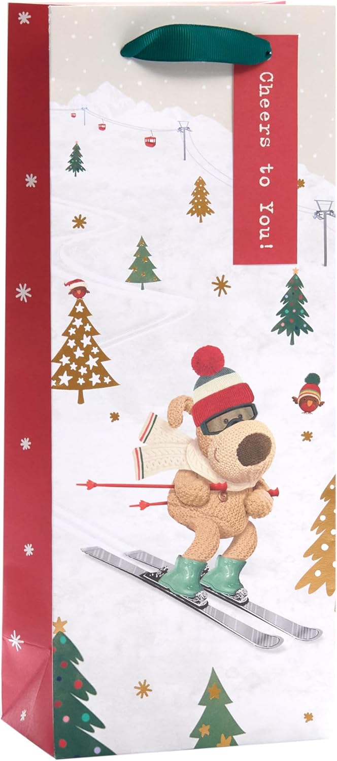 Festive Design Boofle Bottle Christmas Gift Bag