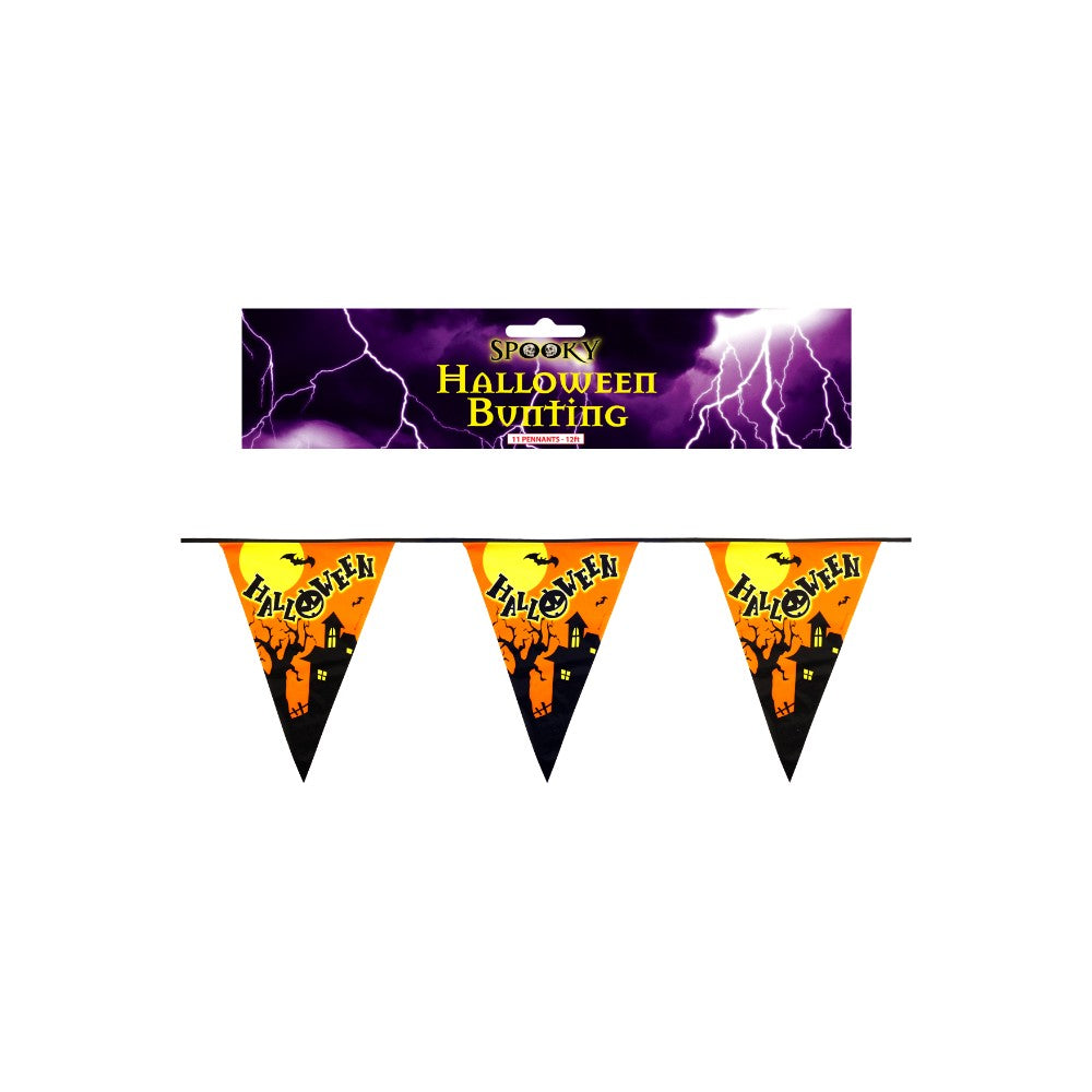 Halloween Bunting 12ft With 11 Pennants Pvc