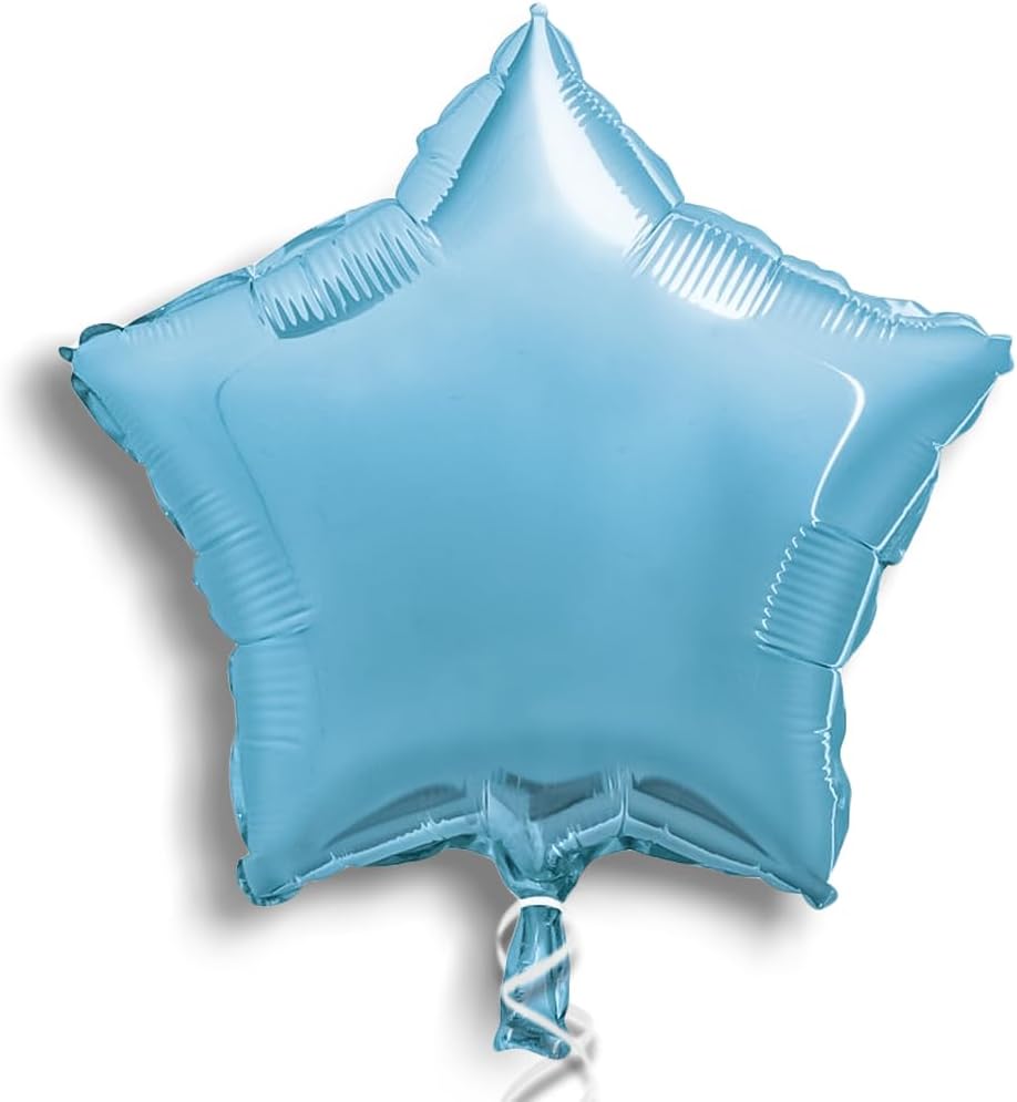 18" Baby Blue Solid Star Foil Balloon