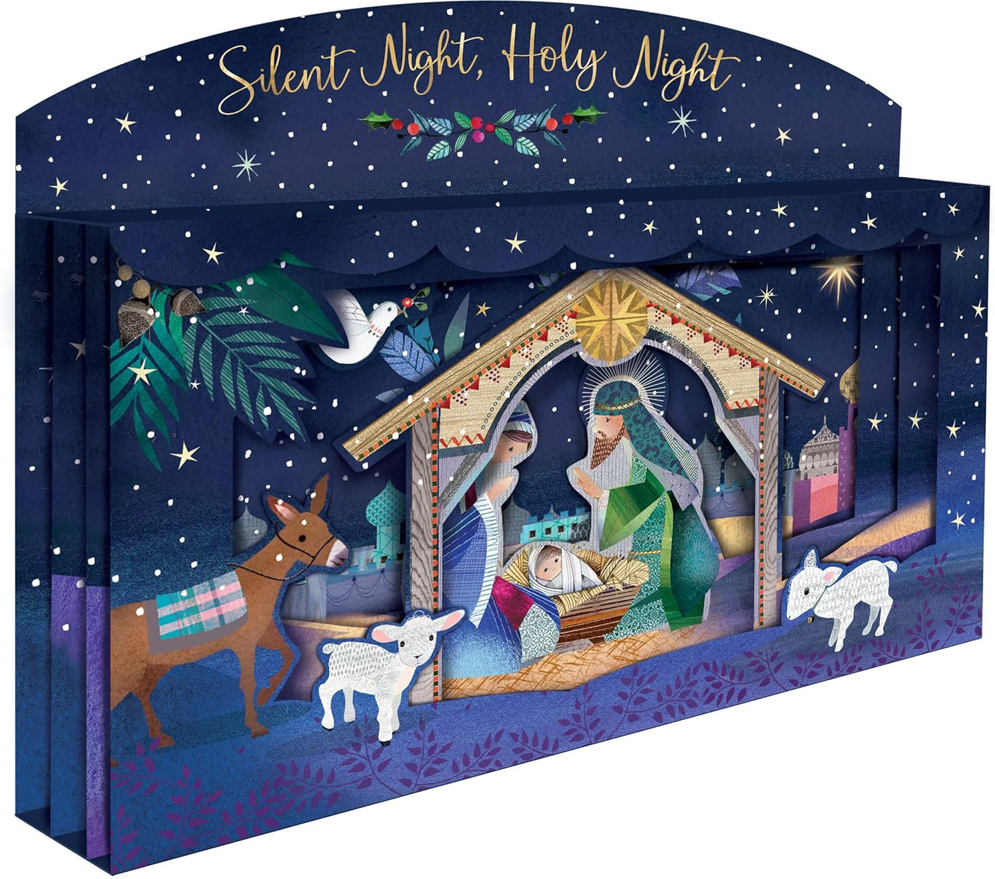 Silent Night Spectacular 3D Nativity Scene Freestanding Christmas Card