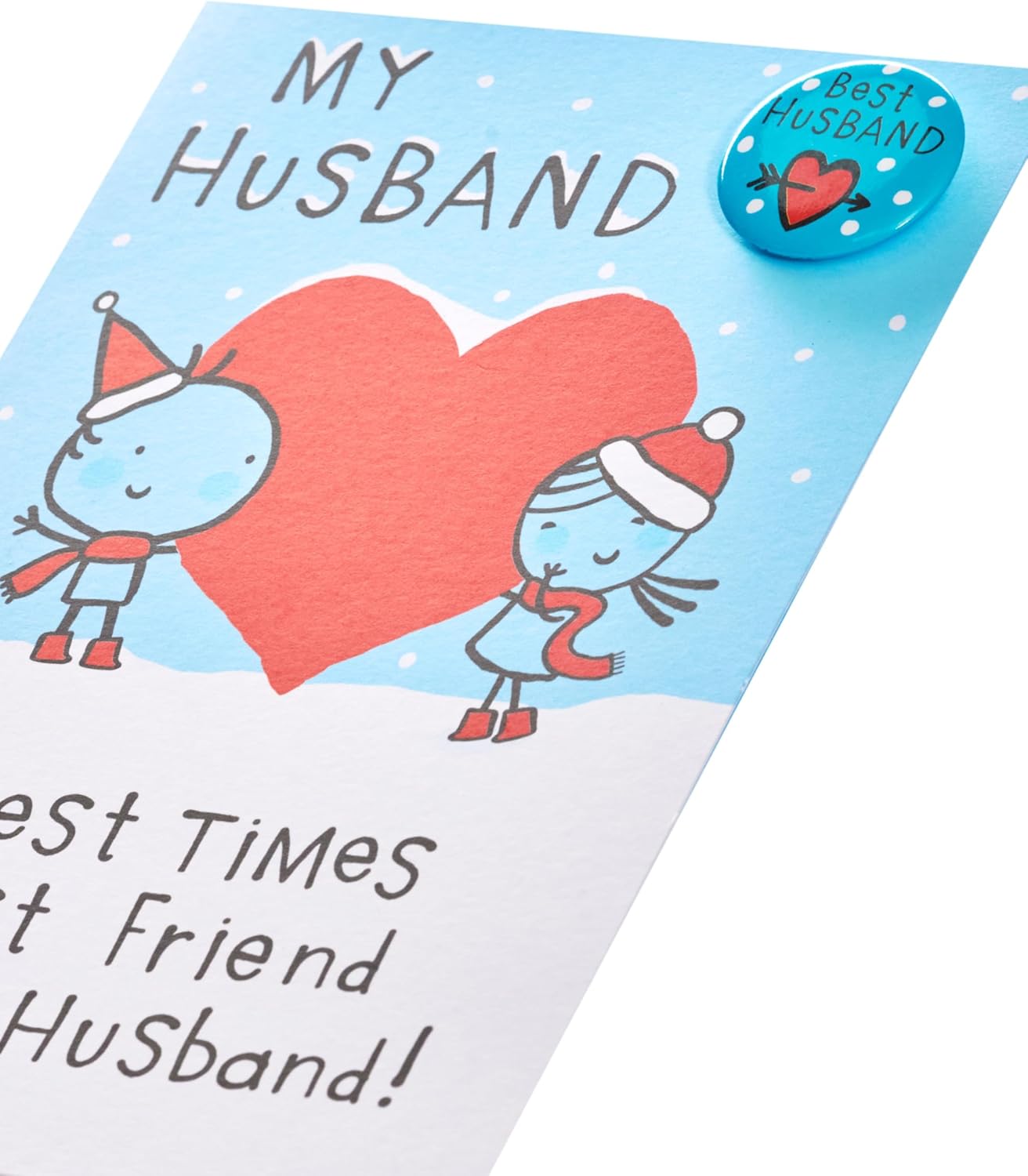 Cute Benny Best Husband Christmas Card with Badge