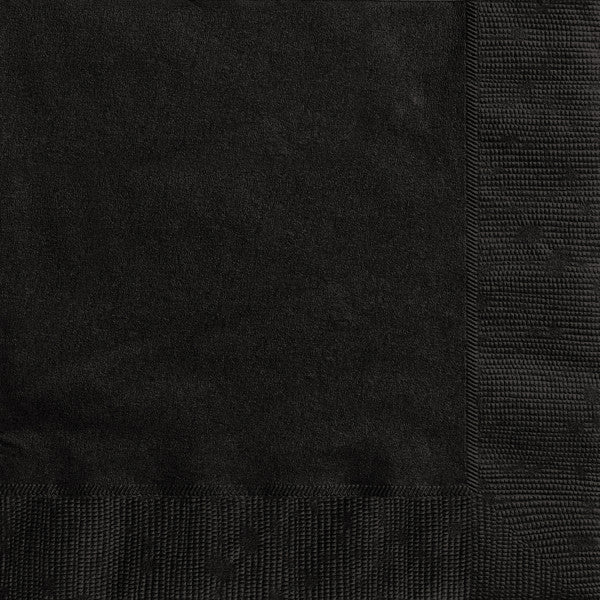 Pack of 20 Midnight Black Solid Luncheon Napkins