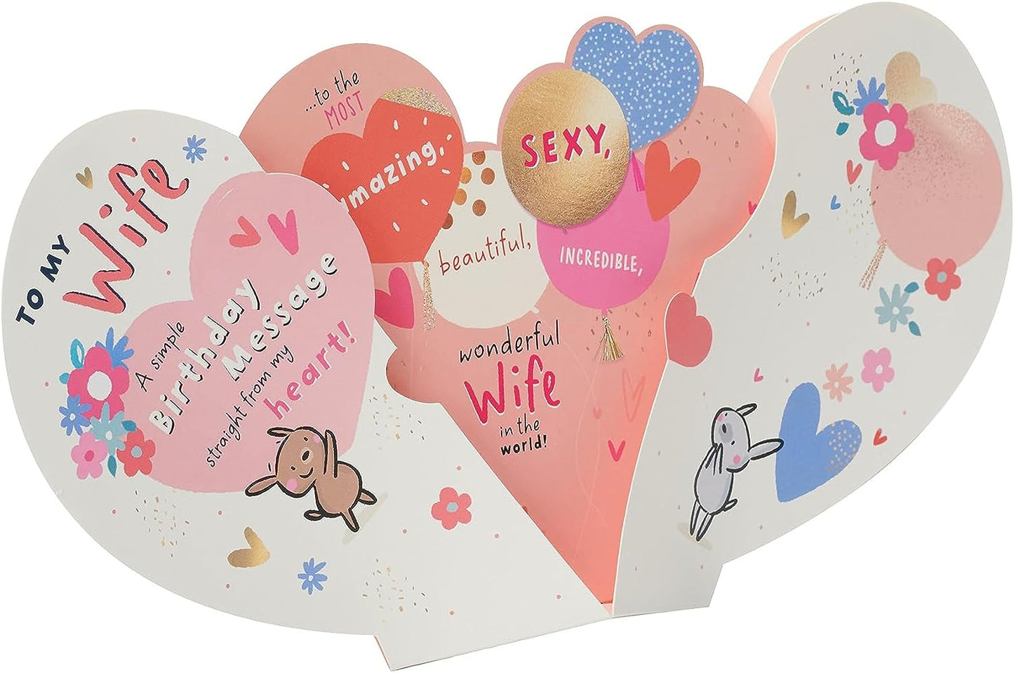 Pop Up Heart Shape Wife Birthday Card