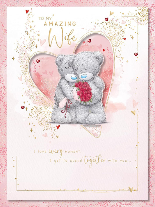 Bears With Bouquet Wife Boxed Valentine's Day Card