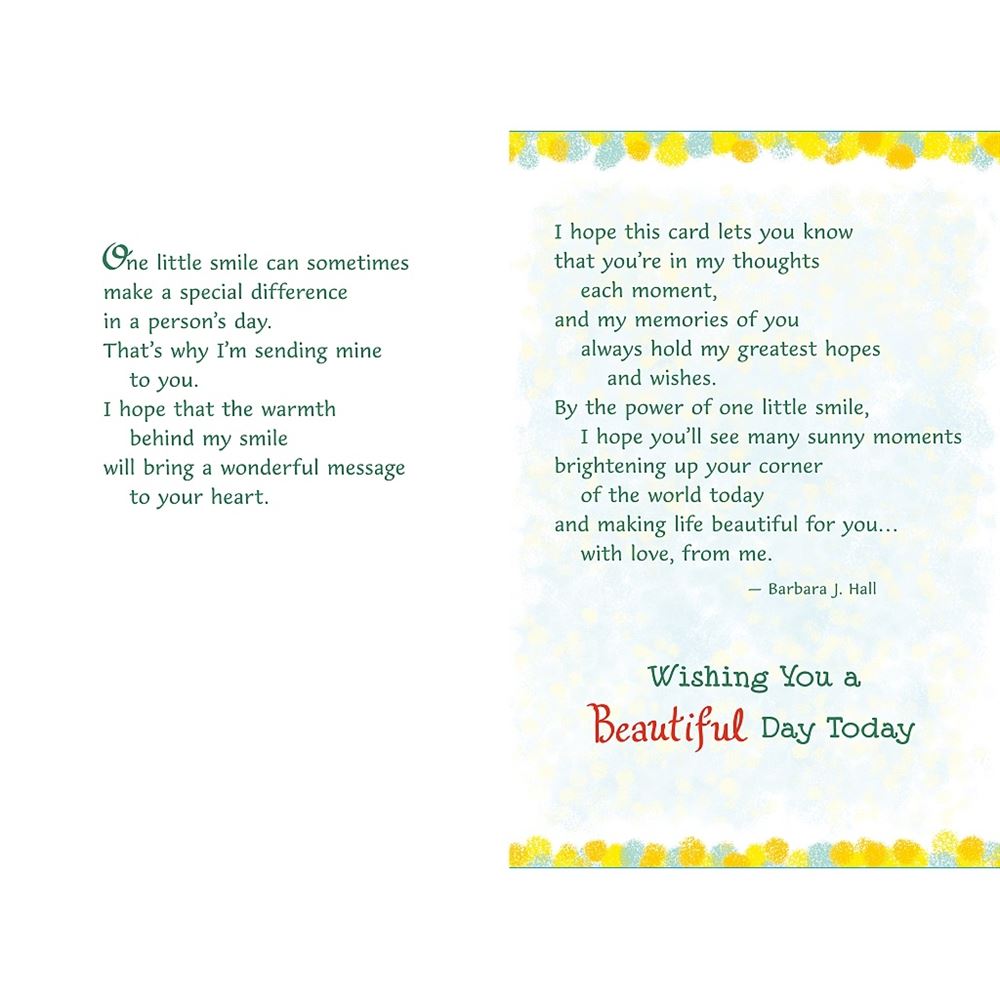 Sending A Smile Sentimental Verses Keepsake Greeting Card