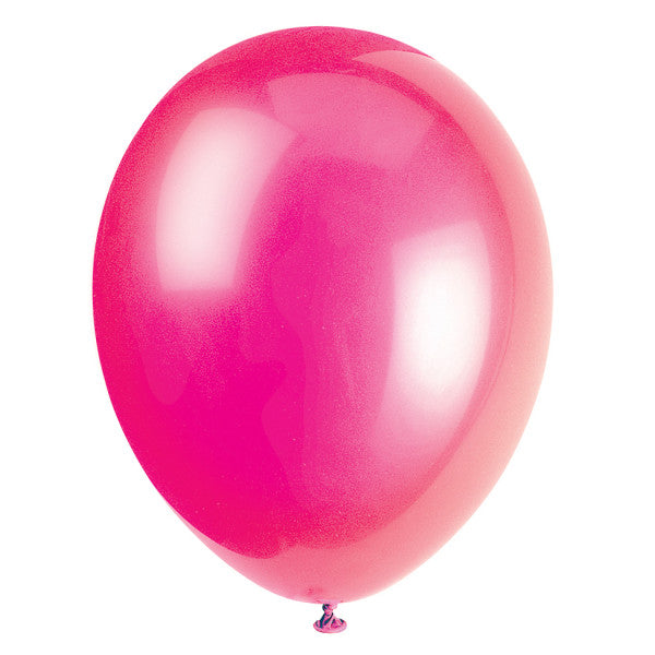 Pack of 10 Fuchsia 12" Premium Latex Balloons