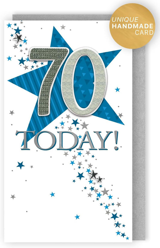 Superstar Seventy Hand-Finished 70th Birthday Card