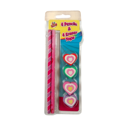 Artbox Pencil with Fancy Eraser Top (Pack of 4)