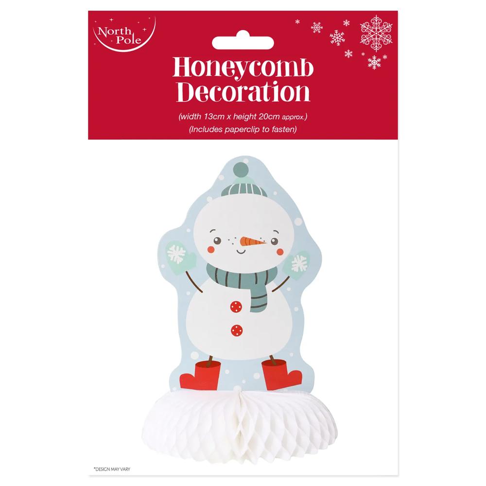 Christmas Snowman Honeycomb Decoration