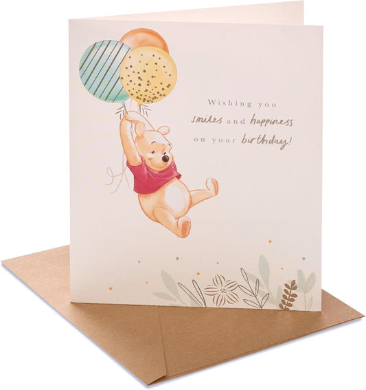 Disney Winnie the Pooh & Balloons Design Birthday Card