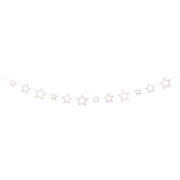 6ft Iridescent Diecut Star Garland