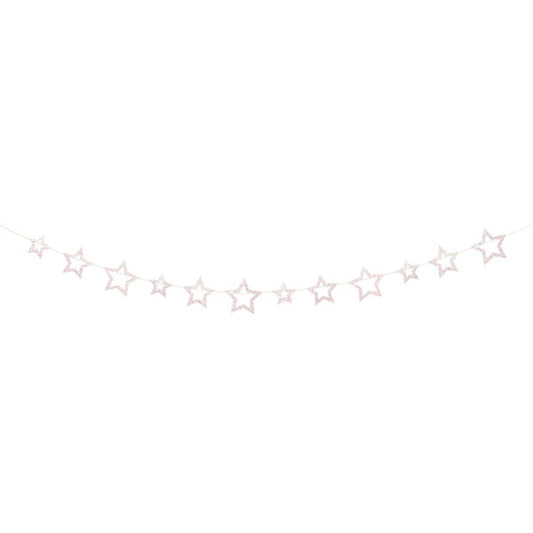 6ft Iridescent Diecut Star Garland