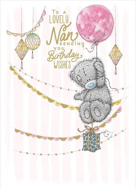 Bear with a Balloon Nan Birthday Card