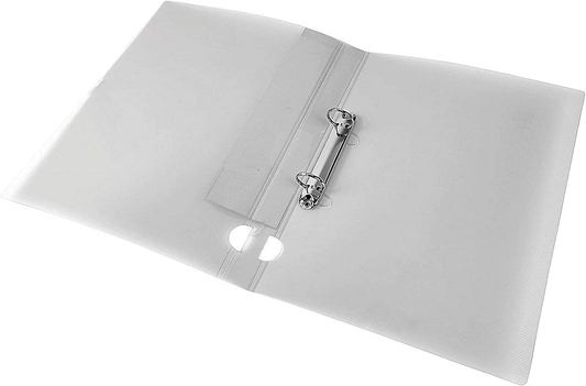 Pack of 4 Frosted A4 25mm Capacity Clear 2 Ring Binders