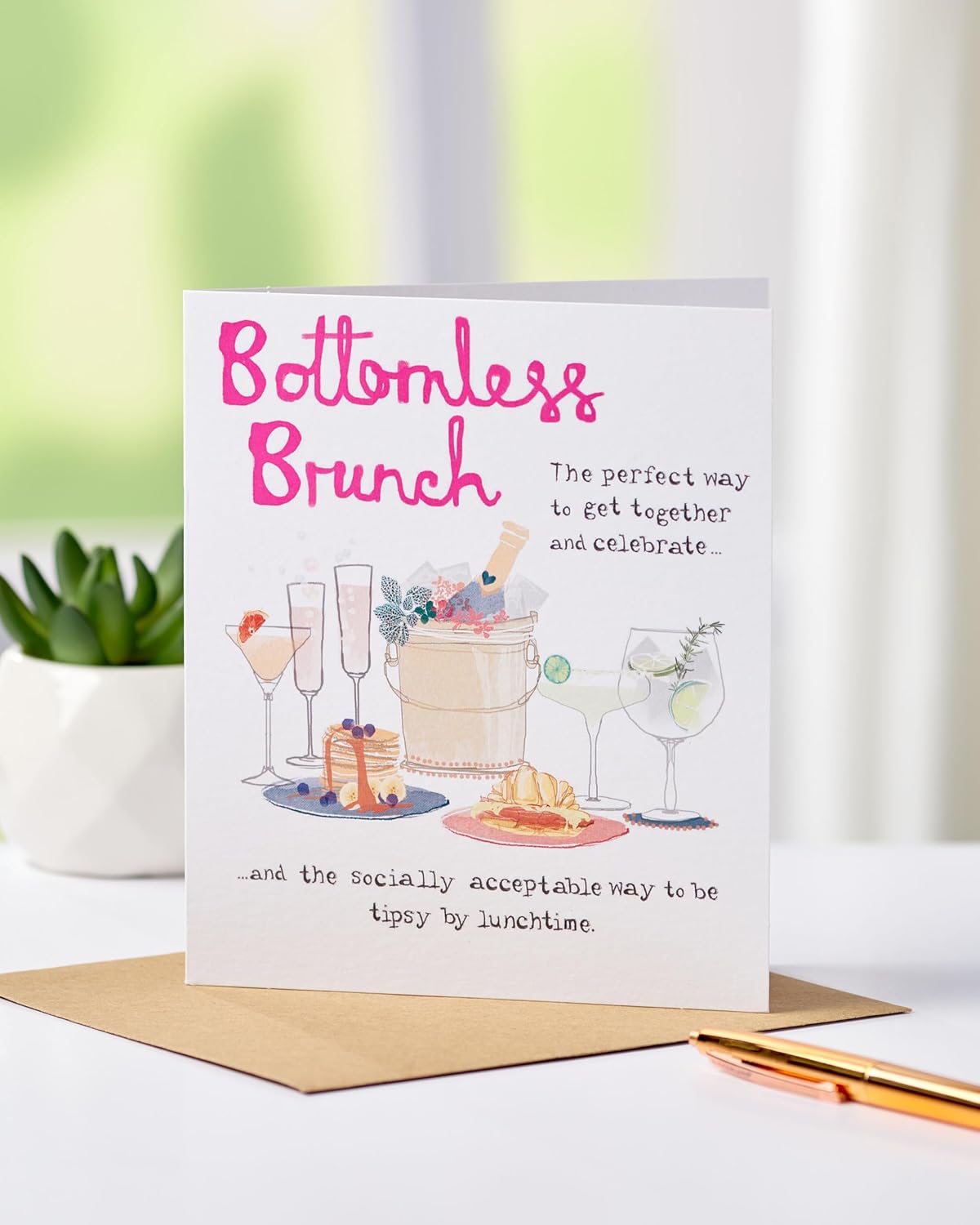 Funny Bottomless Brunch Design Birthday Card