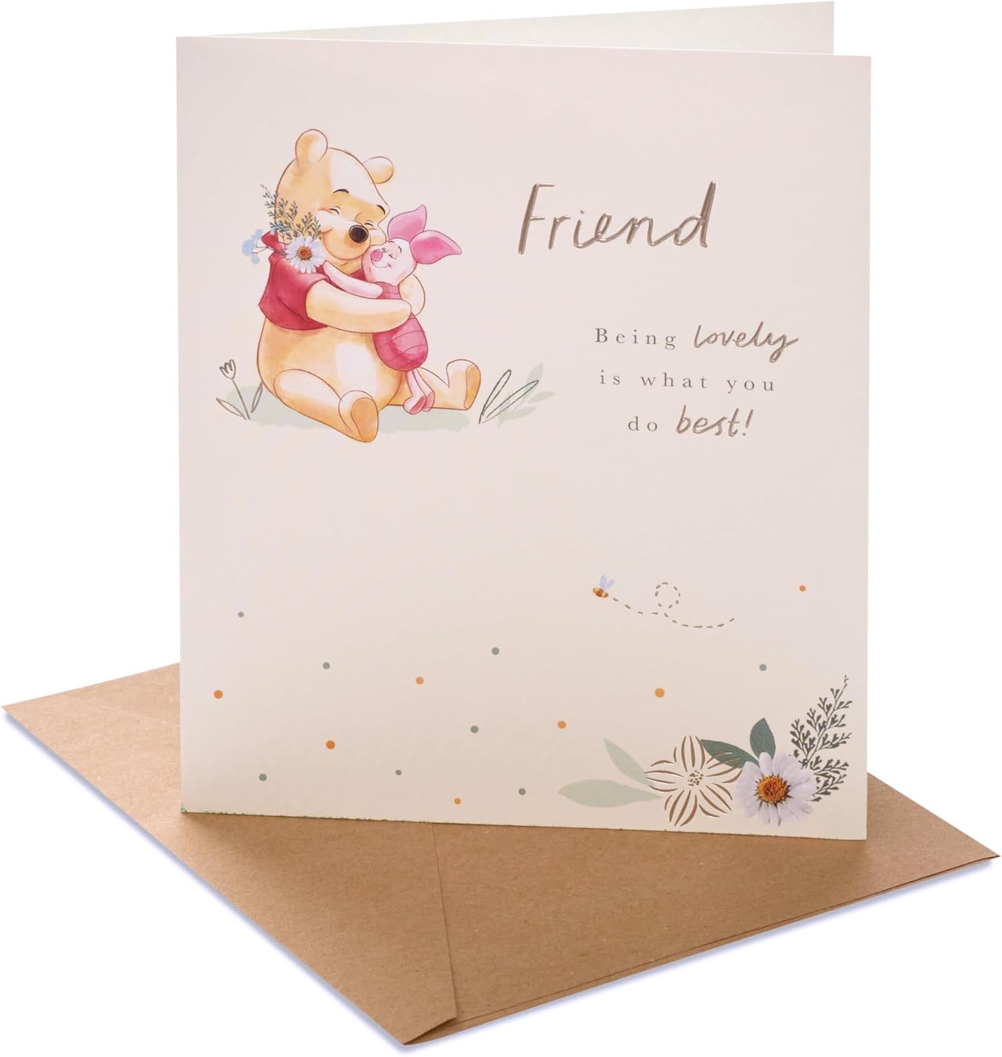 Disney Winnie the Pooh & Piglet Design Friend Birthday Card