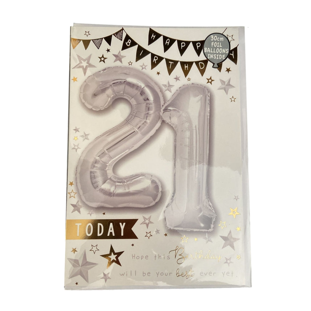 21 Today Balloon Boutique Greeting Card