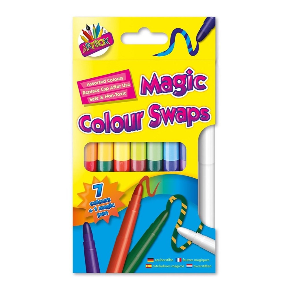 Pack of 8 Magic Colour Swap Fibre pens