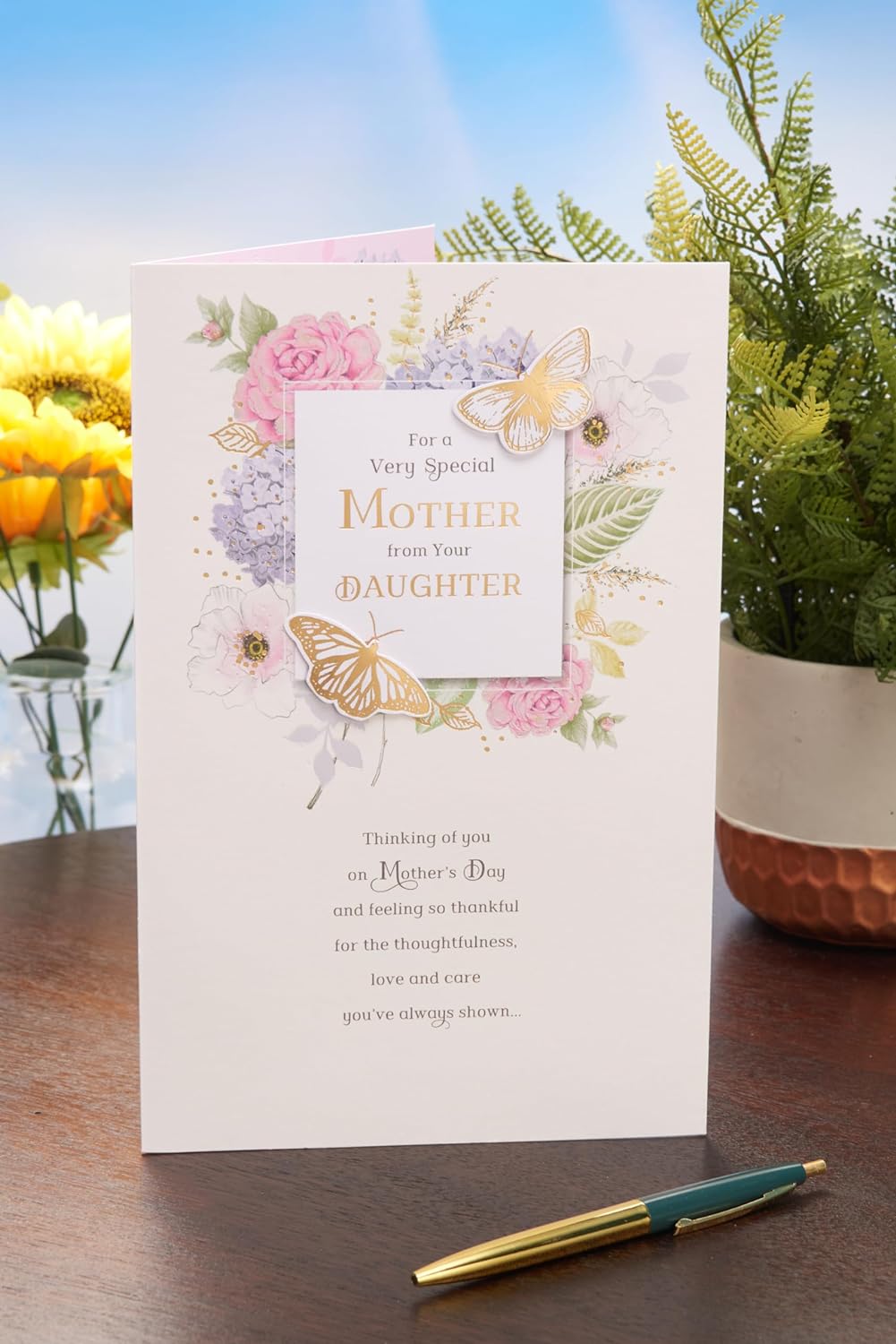 For A Special Mother From Your Daughter Floral Sentimental Design Mother's Day Card