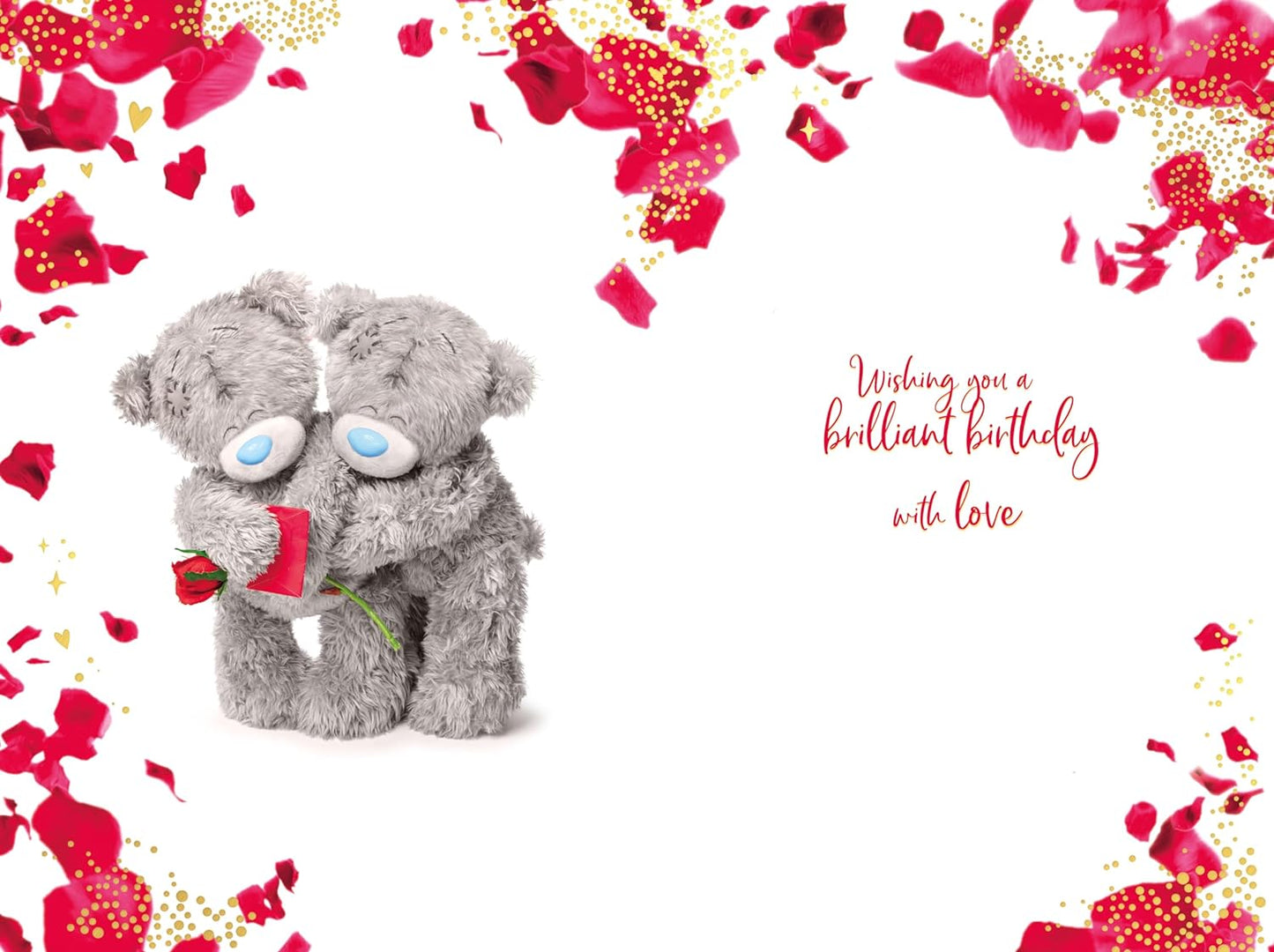 Bears With Envelope And Rose Boyfriend Birthday Keepsake Card