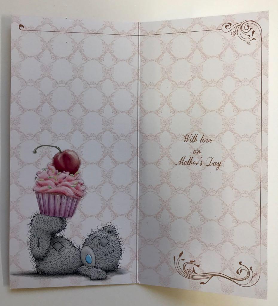 Wonderful Nannie To You Bear Cupcake On Head Design Mother's Day Card