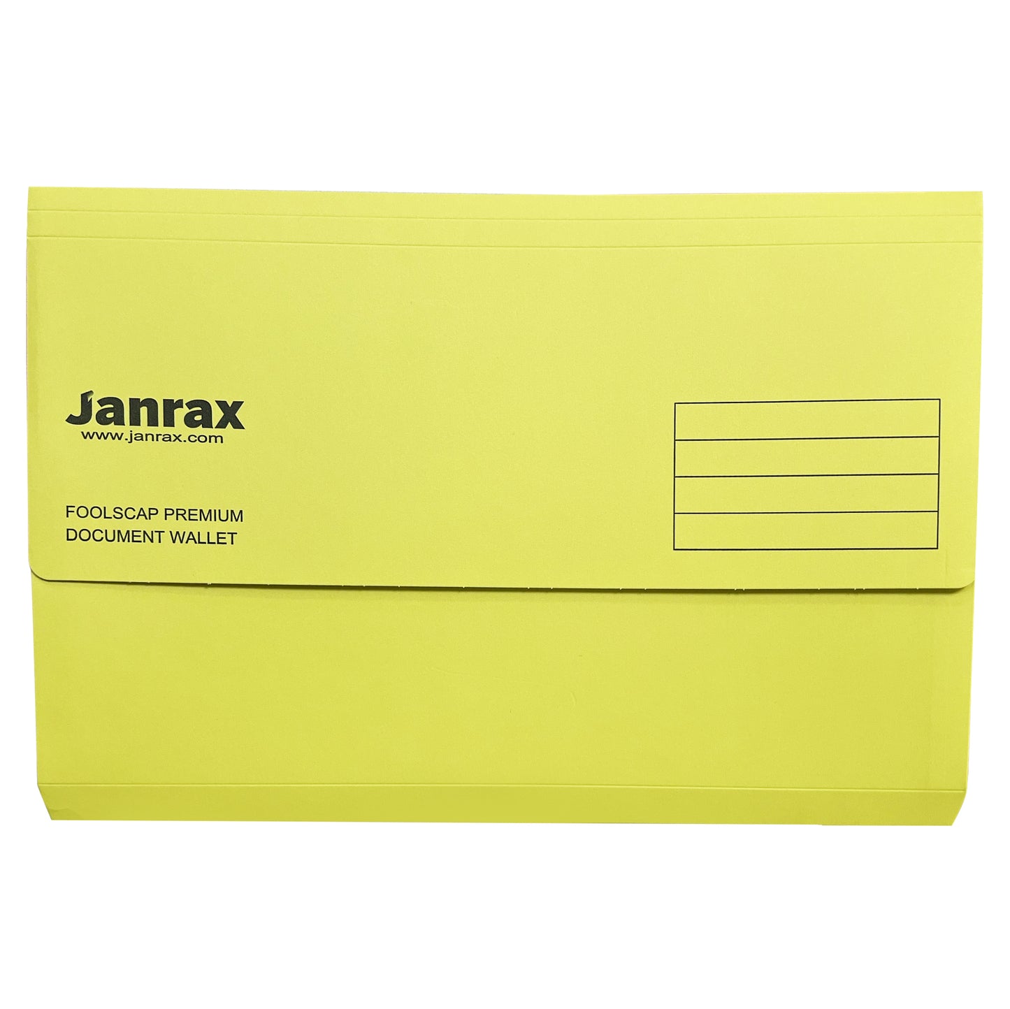 Pack of 50 Yellow Card Premium Foolscap Document Wallets