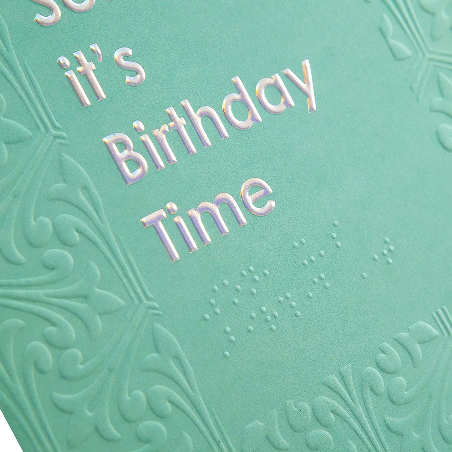 Contemporary Patterned Design Braille Birthday Card for Son