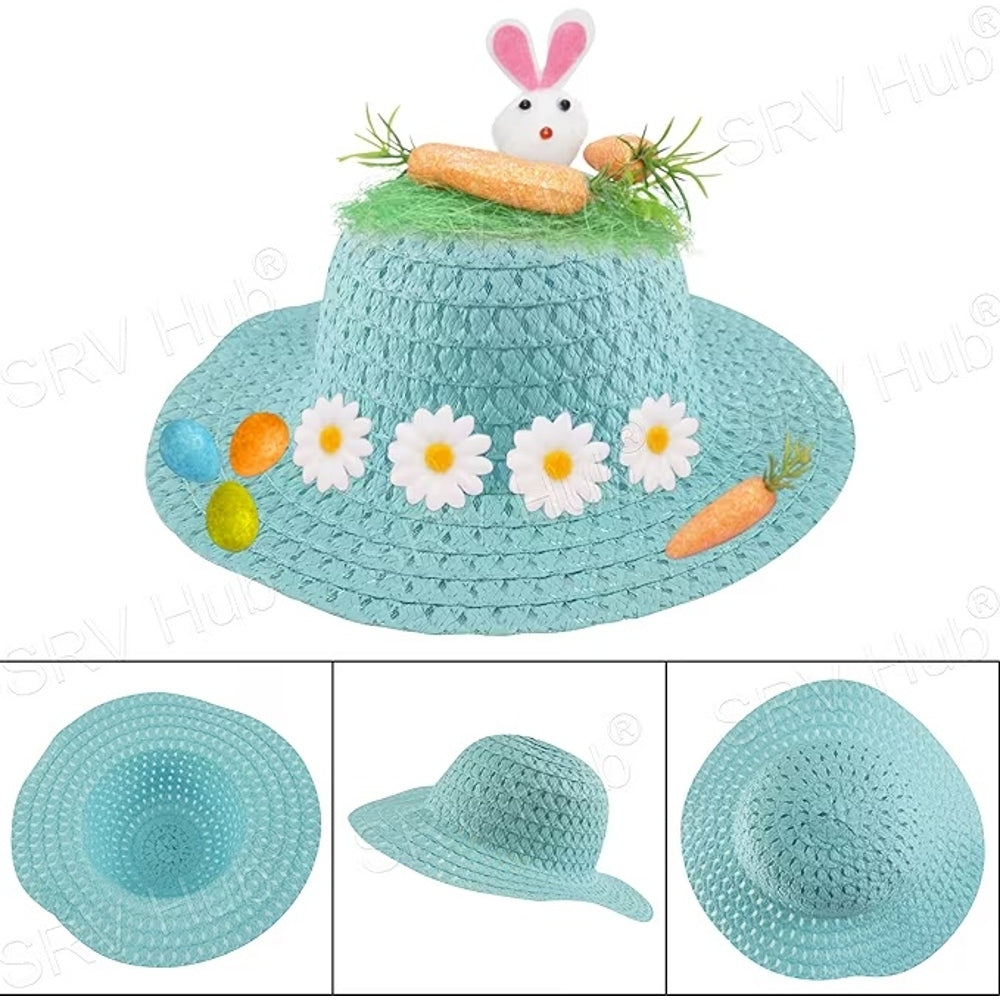 Children's Pale Blue Easter Fancy Dress Bonnet