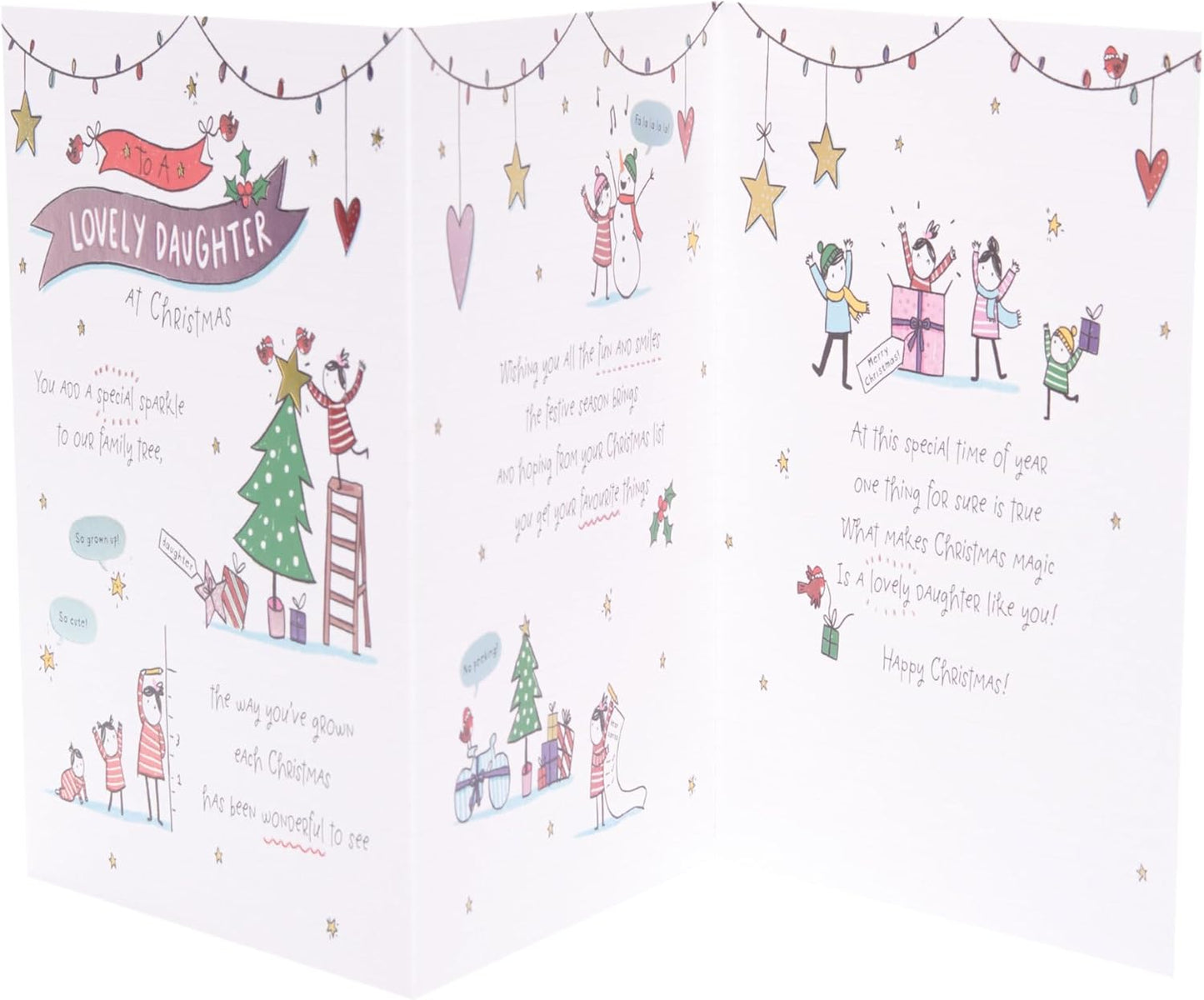 Heartfelt Doodle Design Daughter Christmas Card