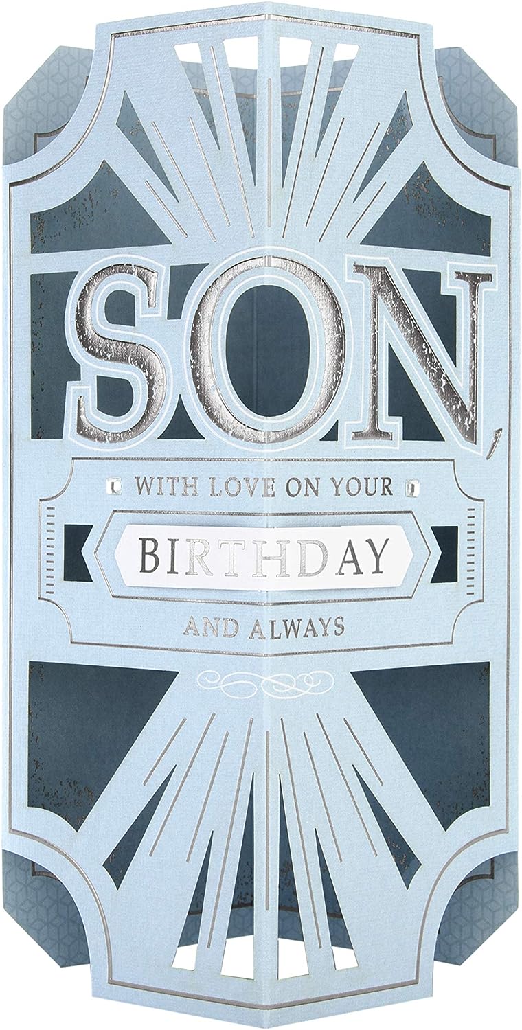 Son Birthday Card Classic Laser Cut 3D Design 