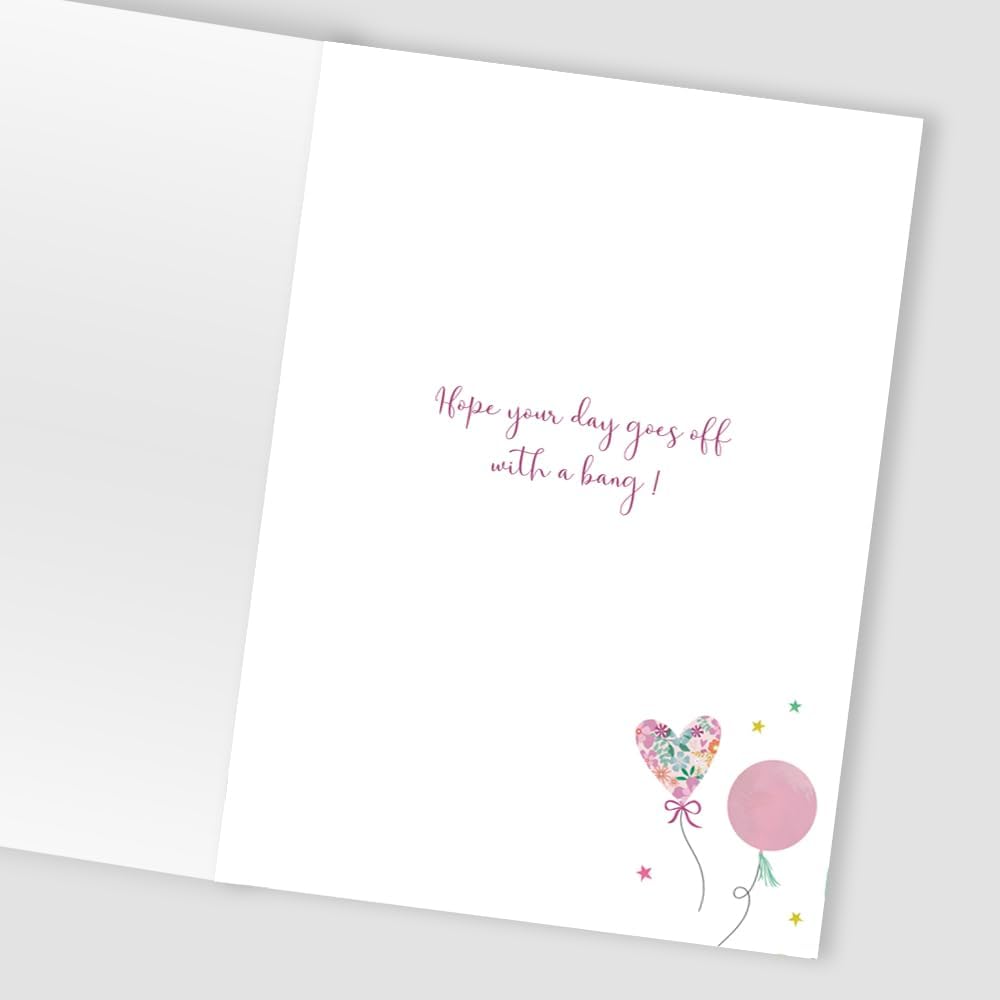 Contemporary Pink Party Poppers! Time To Celebrate Birthday Card