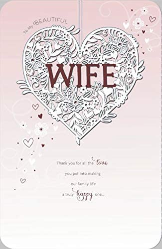 Romantic Valentine's Card For Wife with Keepsake