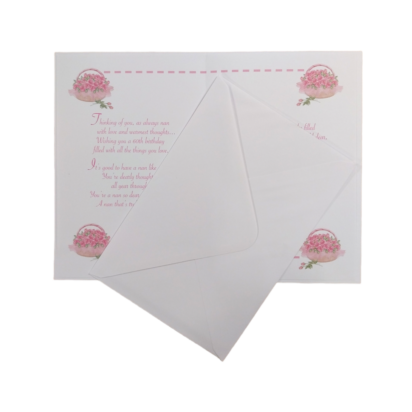 With Love Nan Happy 60th Birthday Roses Pink Beautiful Design Greeting Card