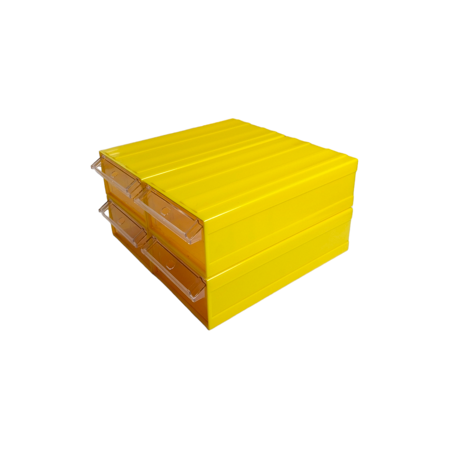 Yellow Stackable Plastic Storage Drawers L322xW160xH87mm with Removable Compartments