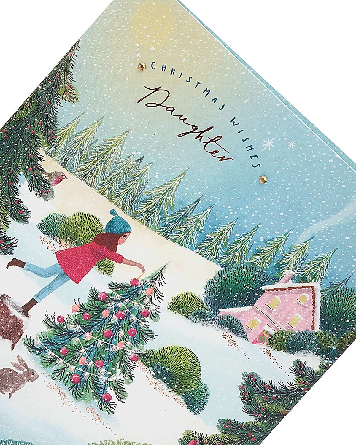 Christmas Card for Daughter Beautiful Festive Scenery Design 