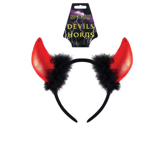 Devil Horns With Fur Hairband