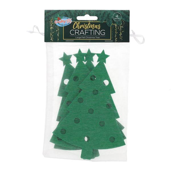 Pack of 4 Large Felt Christmas Tree Crafting by Crafty Bitz