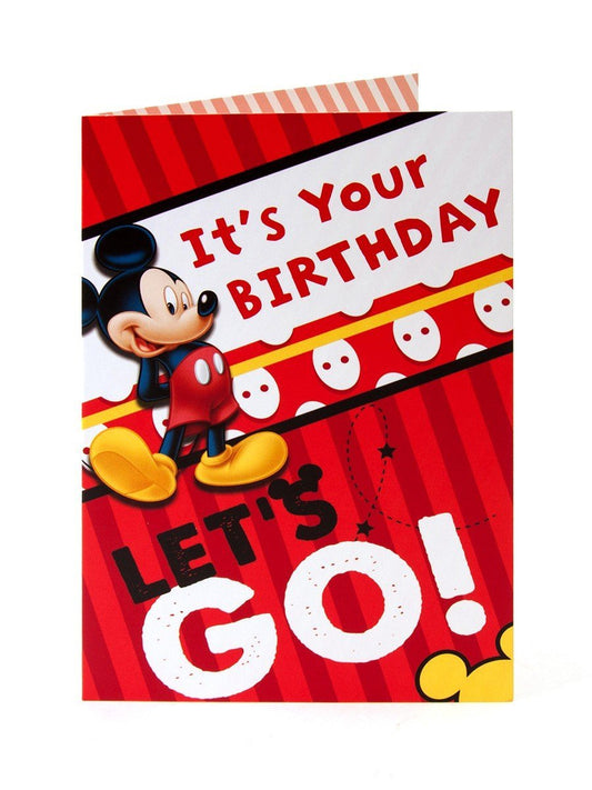 Disney Mickey Mouse It's Your Birthday Let's Go! Birthday Card 