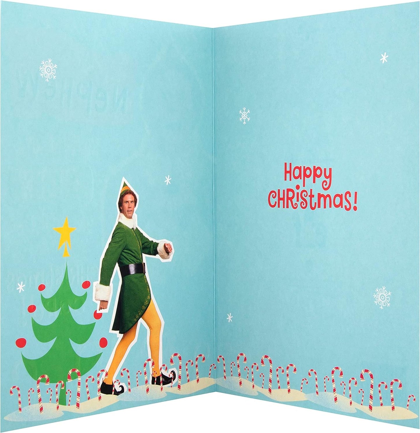 Funny Warner Bros Elf Design Nephew Christmas Card