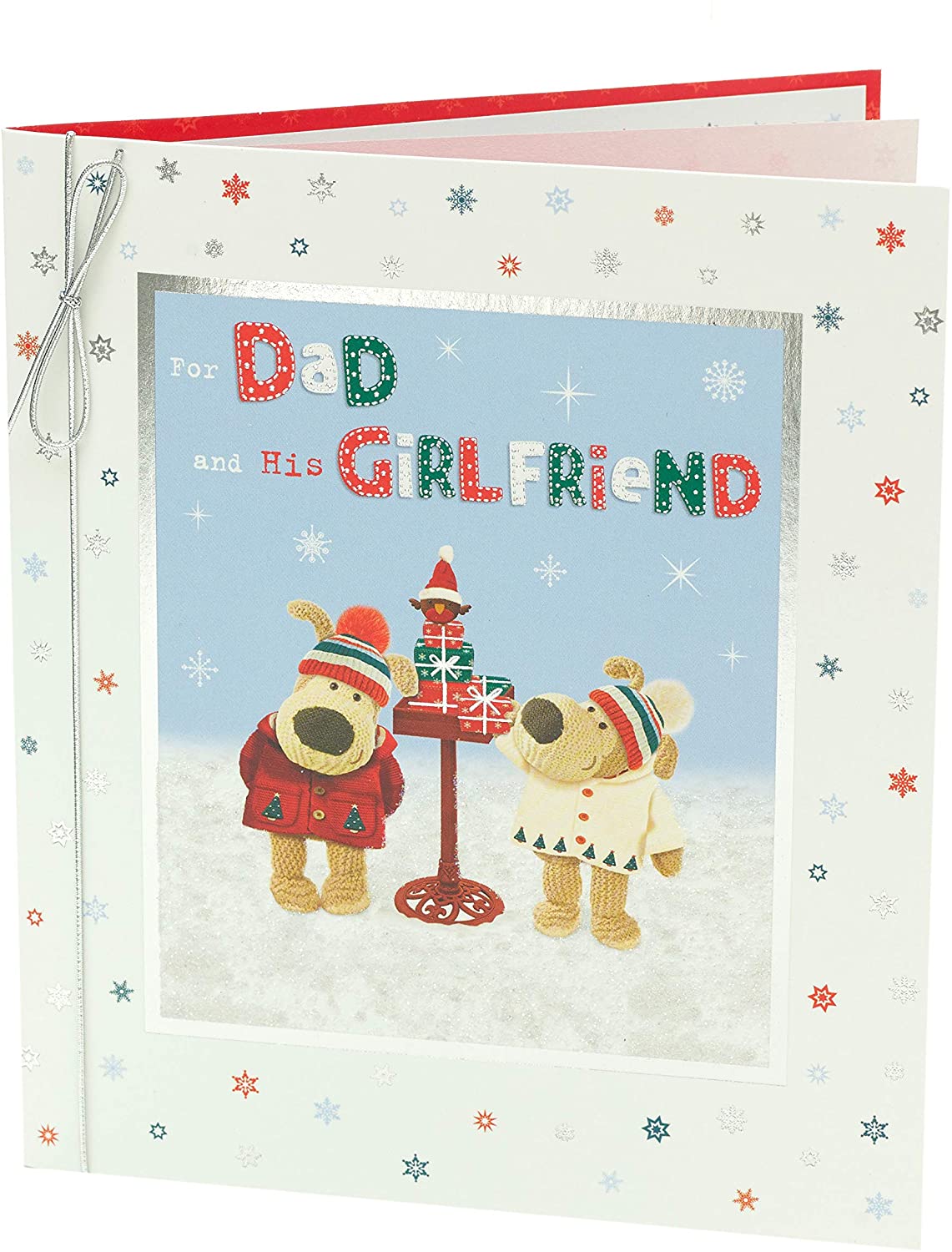 For Dad And His Girlfriend Boofle In Snow Design Christmas Card 