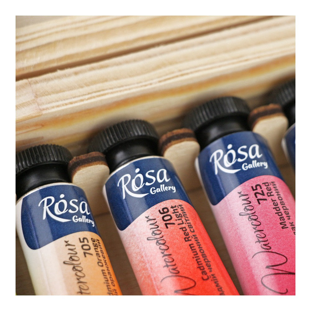 Set of 14 10ml Classic Watercolour Tubes in Wooden Case by Rosa Gallery