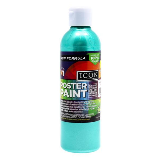 300ml Green Pearlescent Poster Paint by Icon Art