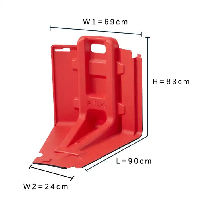 Inner Curved Flood Control Barrier Baffle 90 x 69 x 83cm