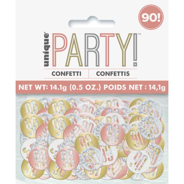 Birthday Rose Gold Glitz Number 90 Confetti 5oz