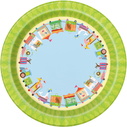 Pack of 8 Circus Animal Round 7" Dessert Plates