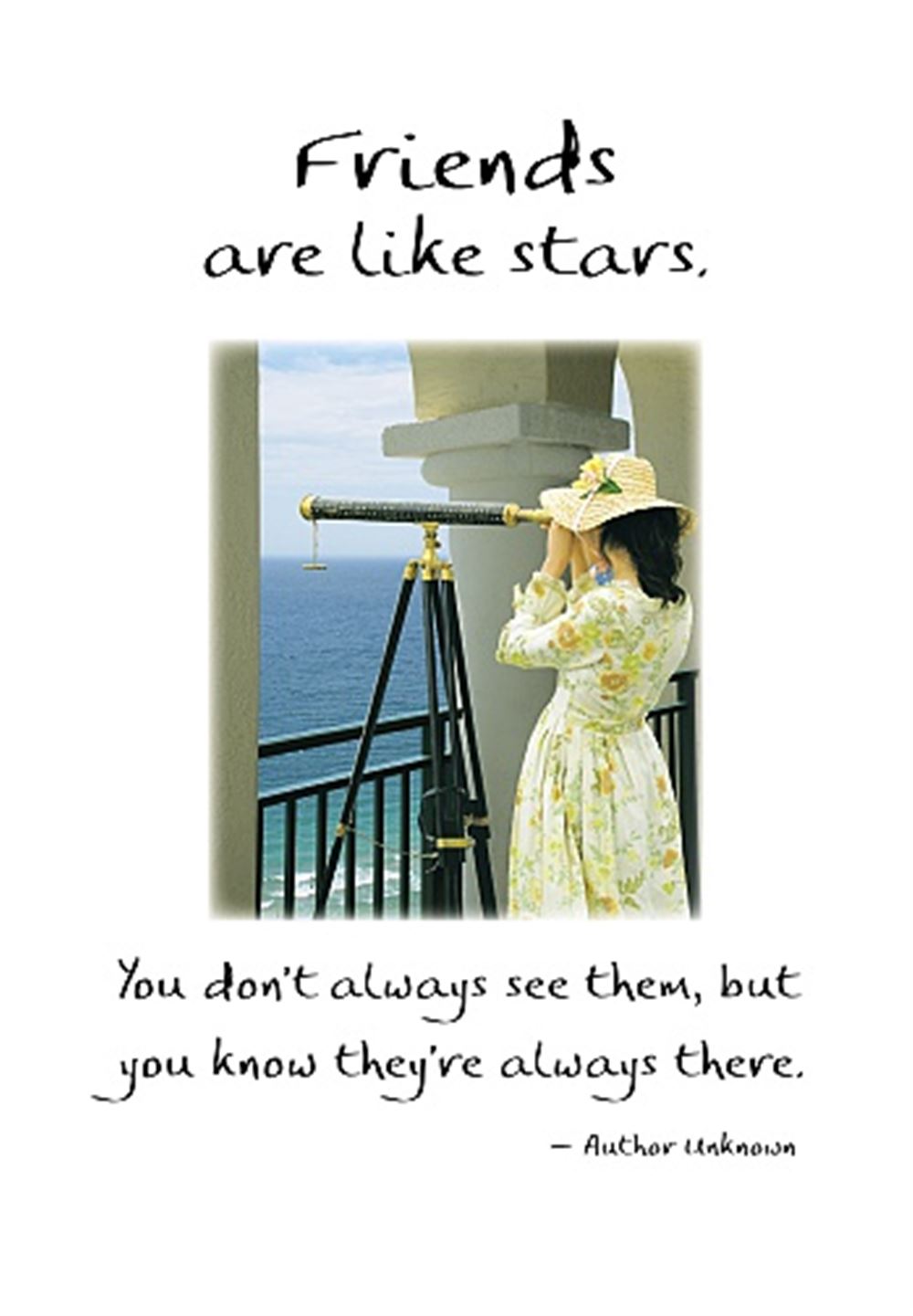 Friends Are Like Stars Sentimental Verses Keepsake Greeting Card