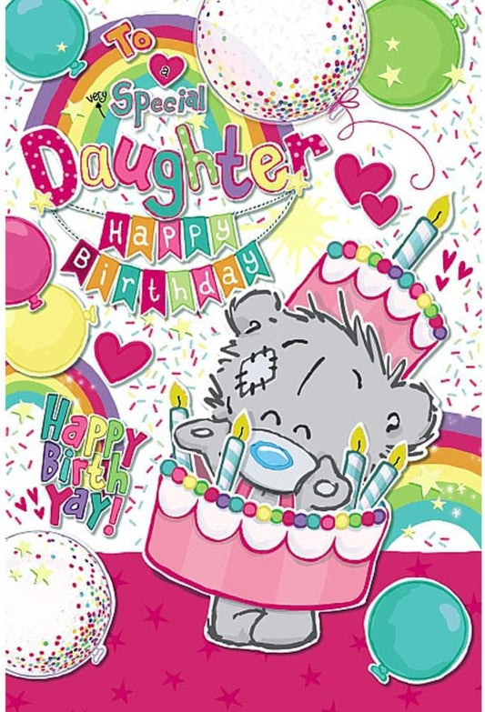 Bear Dressed As A Cake Daughter Birthday Card