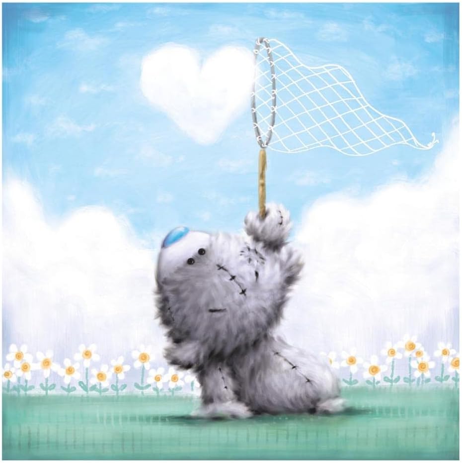 Bear Catching Heart Cloud Birthday Card