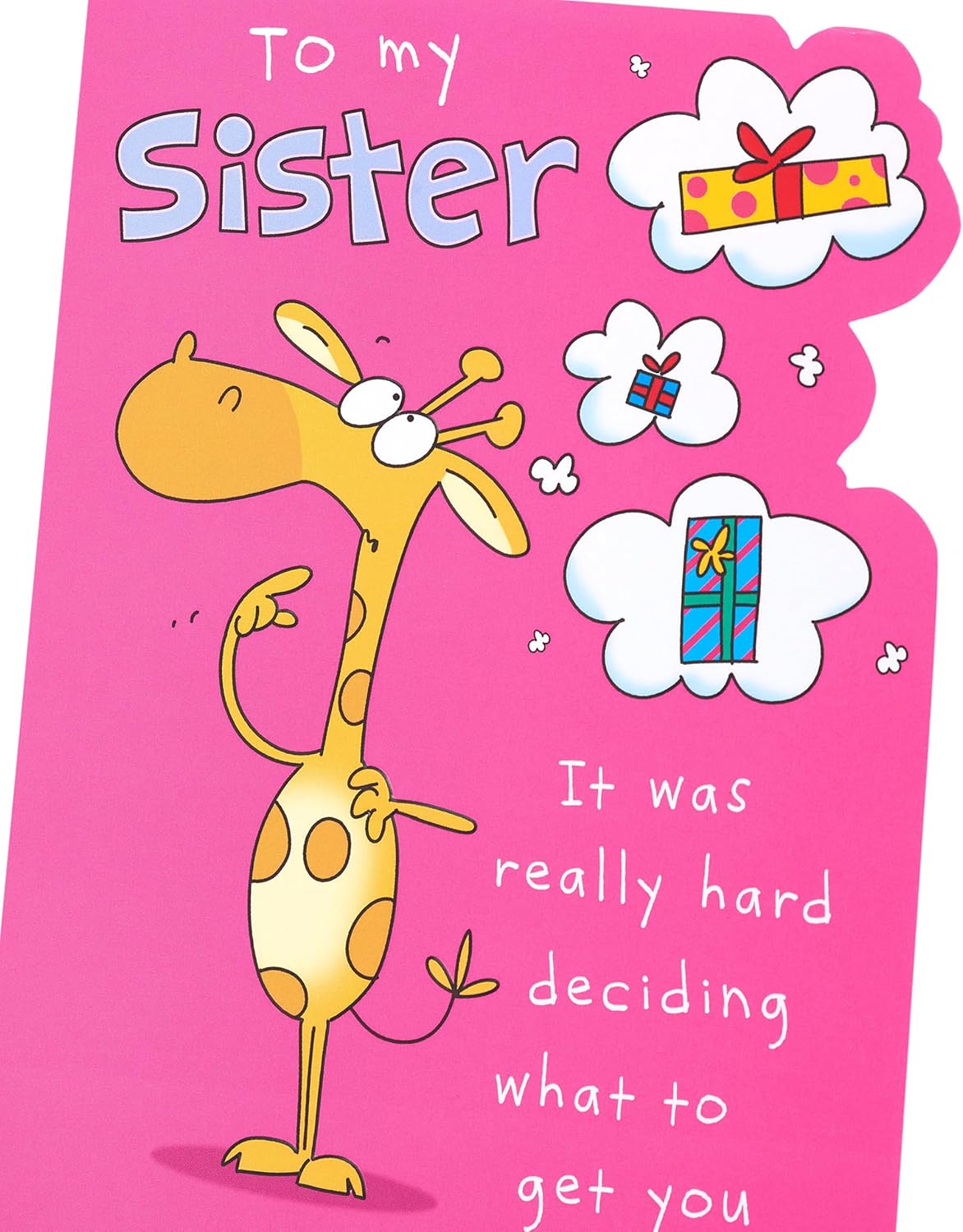 Funny Cartoon Giraffe Design Sister Birthday Card