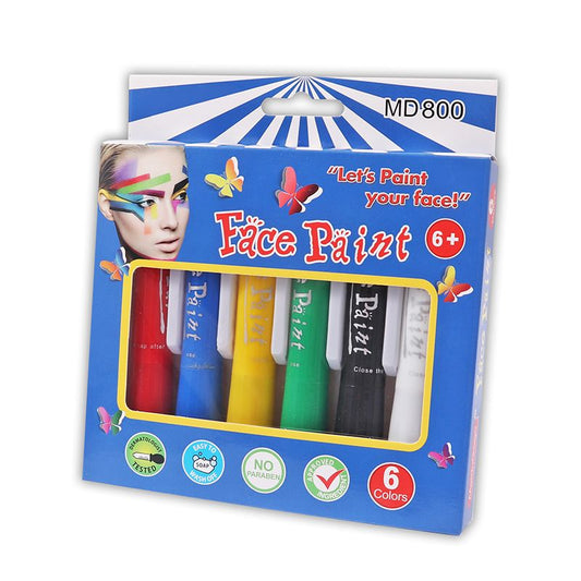 Pack of 6 Assorted Colours Face Paints